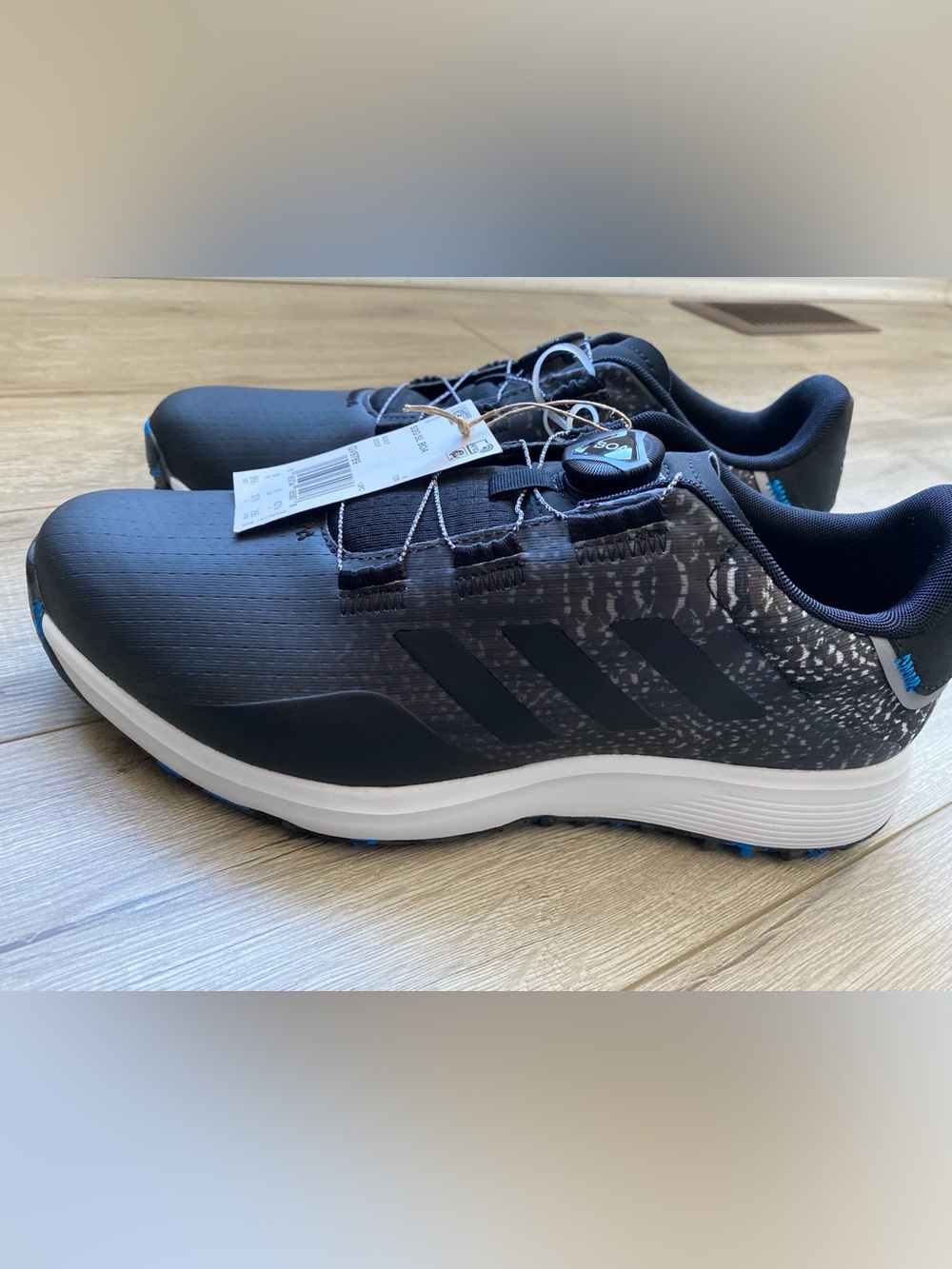 adidas Men's Black Athletic Shoes with BOA Closure, Golf shoes